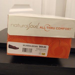 Naturalizer Natural Soul Brown Leather Distressed Loafer